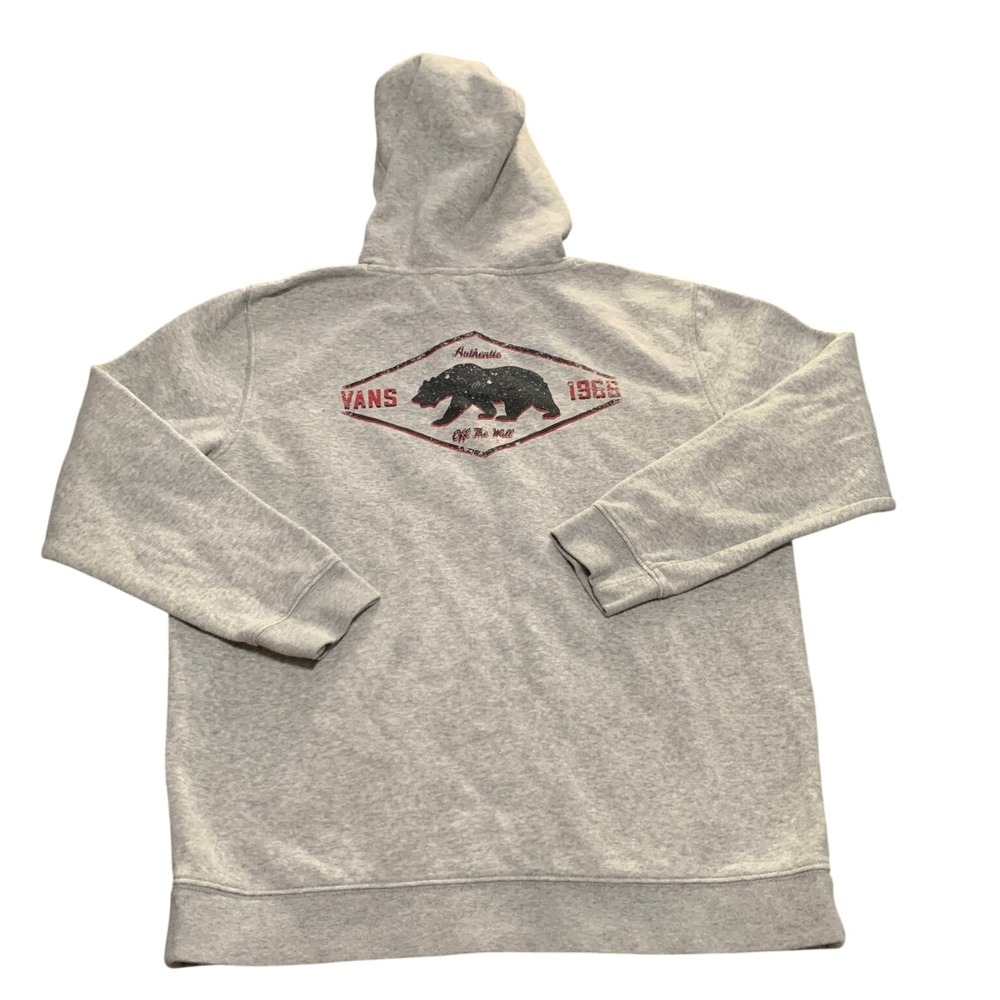 Vans Hoodie Boys Grey Size‎ XL Pullover Cotton Blend Fleece Logo Y2K Skater Flaw
